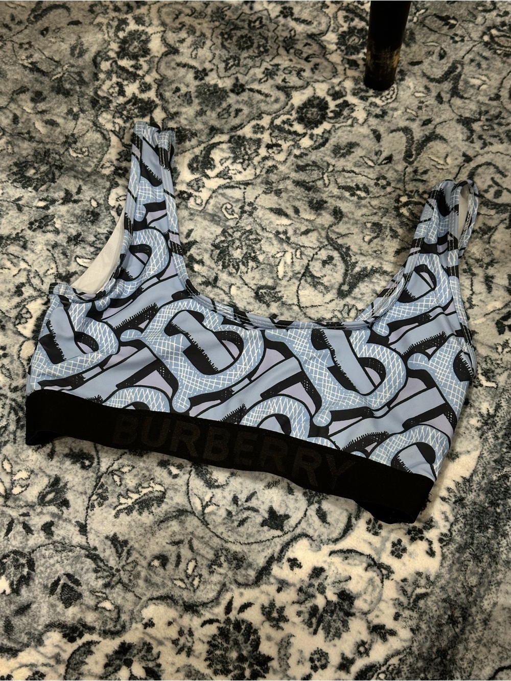 Burberry Light Blue & Black Monogram top